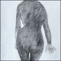 Háttal álló nőalak